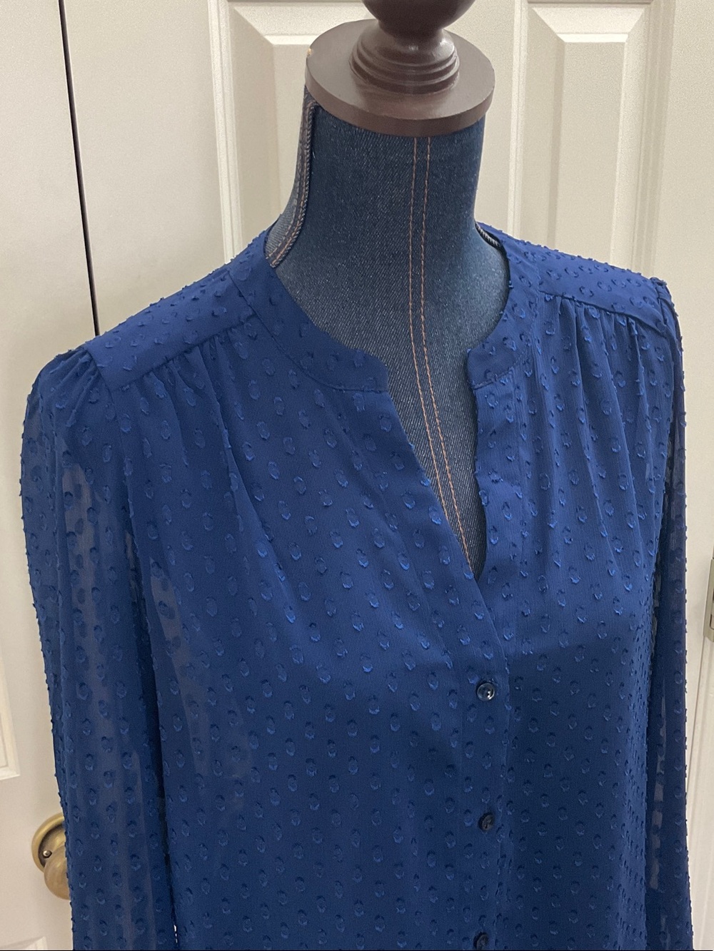 Banana Republic Textured Sheer Button-Up Blouse